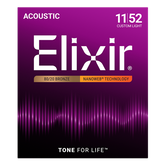 Elixir 11027 Nanoweb Coated 80/20 Bronze Acoustic Guitar Strings Custom Light 11-52