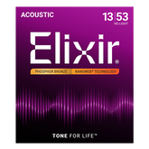 Elixir 16182 HD Light Nanoweb Coated Phosphor Bronze Acoustic Guitar Strings - 13-53