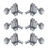 Grover Deluxe 133C Keystone Machine Heads - 3 a Side with Metal Buttons - Chrome