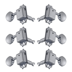 Grover Deluxe 133C Keystone Machine Heads - 3 a Side with Metal Buttons - Chrome
