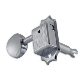 Grover Deluxe 133C Keystone Machine Heads - 3 a Side with Metal Buttons - Chrome
