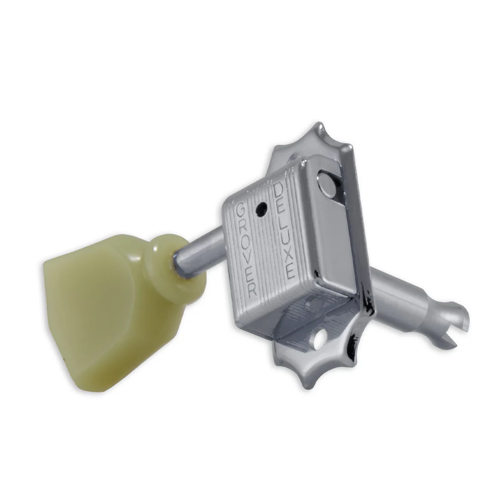 Grover 133CK Deluxe 133 Series Machine Head Set 3 a Side with Plastic Keystones - Chrome