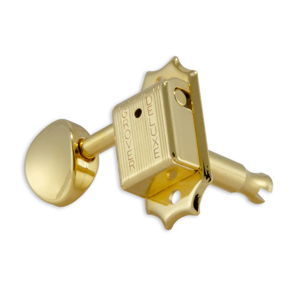 Grover 133G Deluxe 133 Series Vintage Style Machine Head with Metal Buttons 3 a Side - Gold