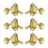 Grover 133G Deluxe 133 Series Vintage Style Machine Head with Metal Buttons 3 a Side - Gold