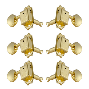 Grover 133G Deluxe 133 Series Vintage Style Machine Head with Metal Buttons 3 a Side - Gold