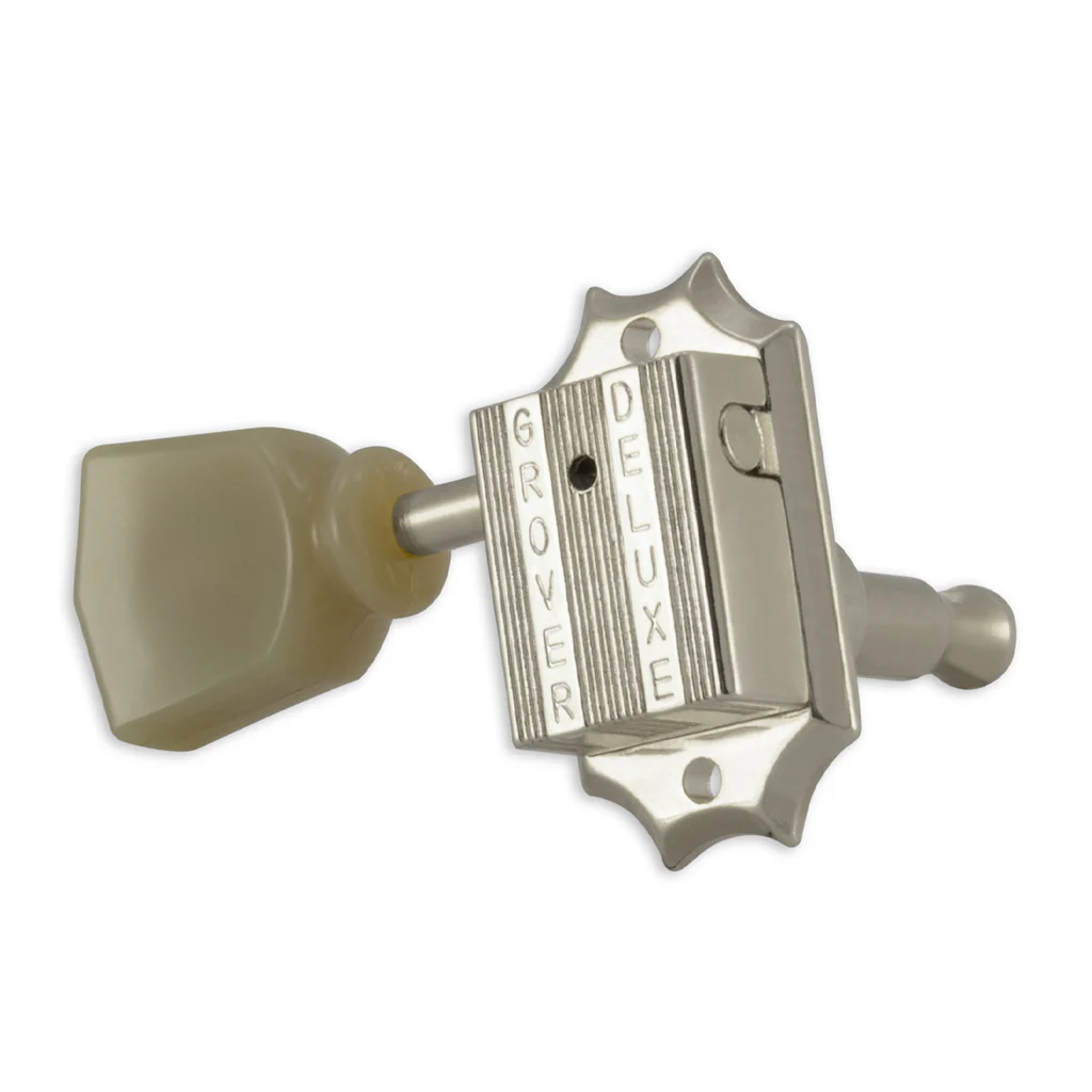 Grover 135N Vintage Style Machine Heads with Plastic Keystone Buttons - Nickel