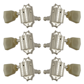 Grover 135N Vintage Style Machine Heads with Plastic Keystone Buttons - Nickel