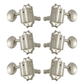 Grover 136N Vintage Deluxe Machine Heads with Metal Buttons 3 a Side - Nickel