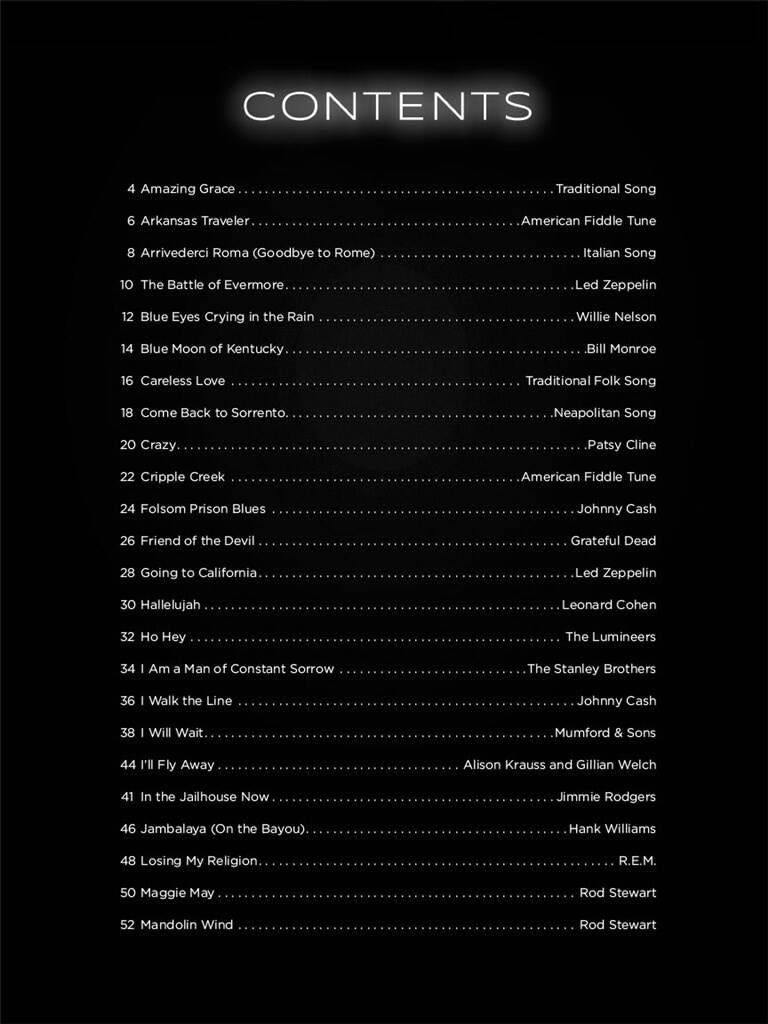 First 50 Songs for Mandolin - Book