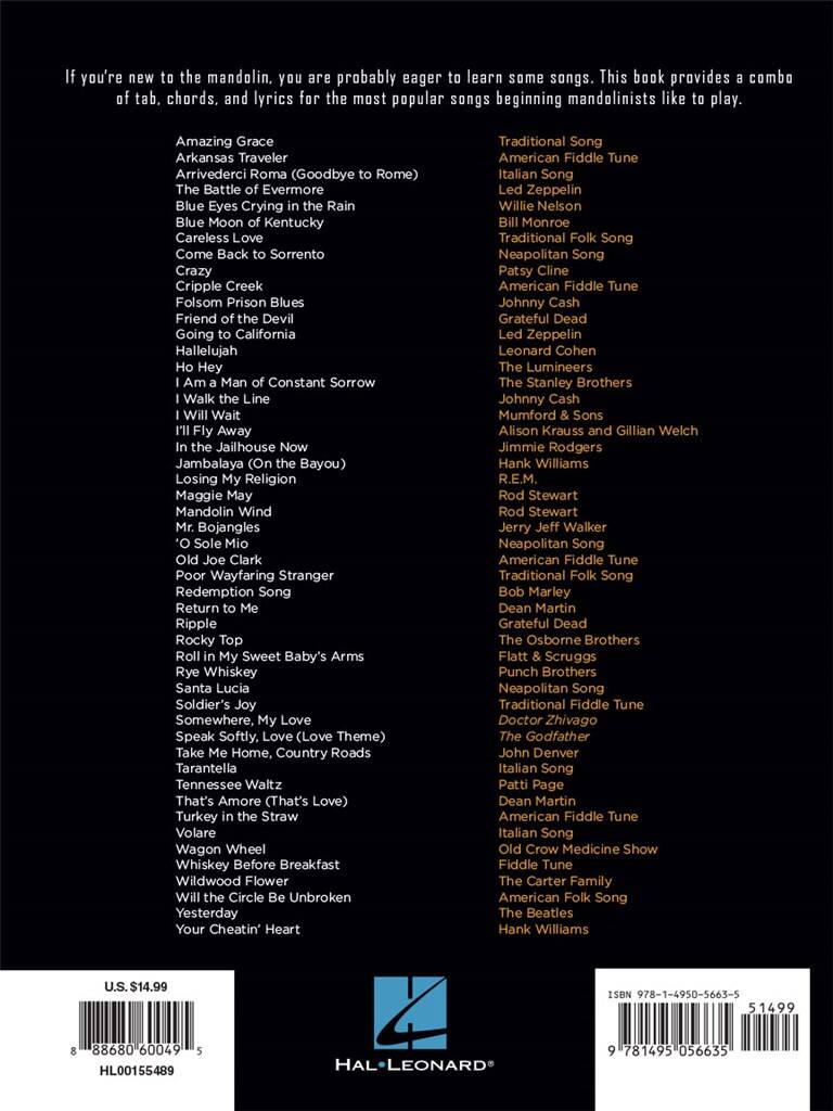 First 50 Songs for Mandolin - Book