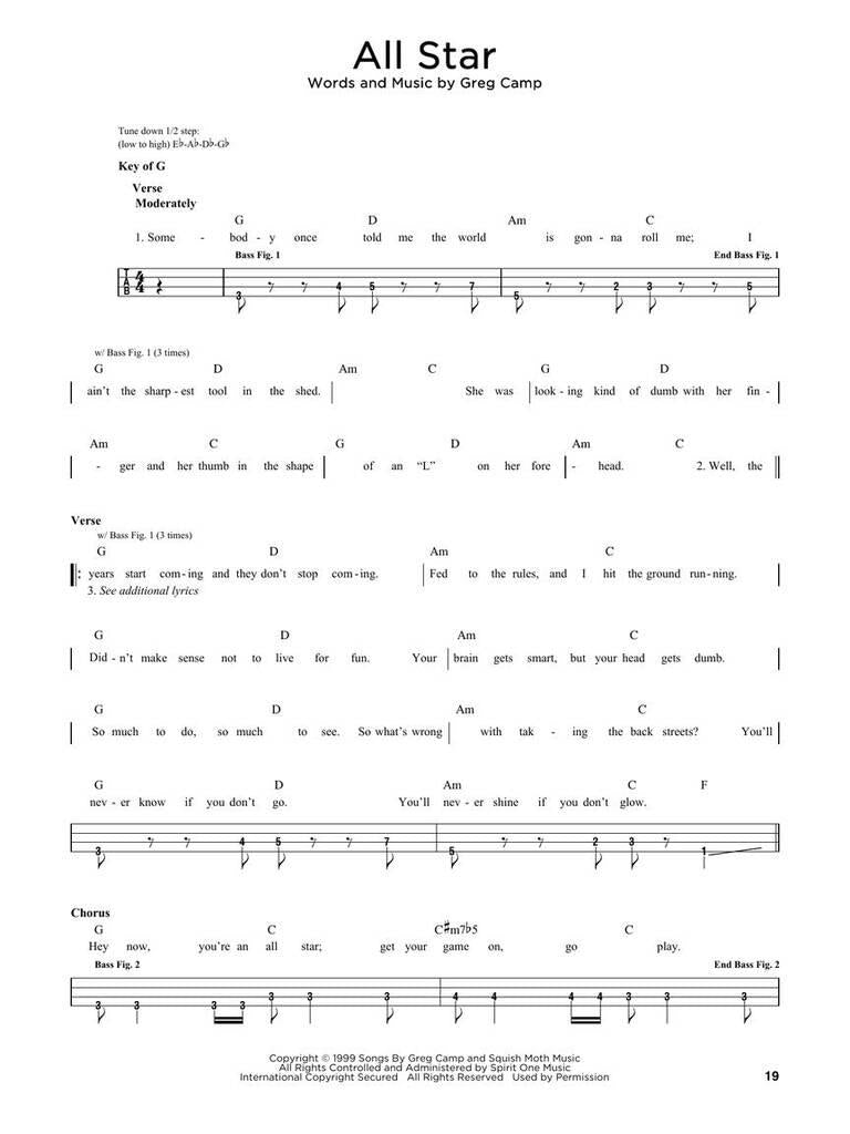 First 50 Pop Songs for Bass Guitar - Book