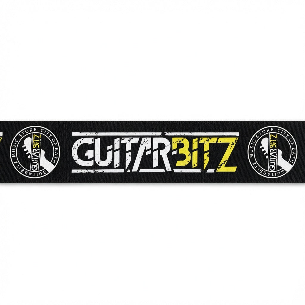 Guitarbitz Music Store - City of Bath Guitar Strap - Black & Yellow
