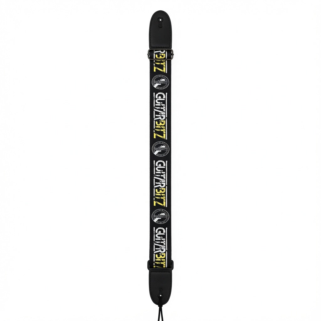 Guitarbitz Music Store - City of Bath Guitar Strap - Black & Yellow