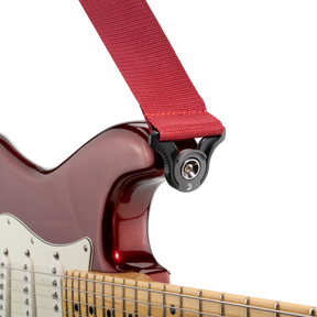 Auto Lock Locking Polypro Guitar Strap, Red