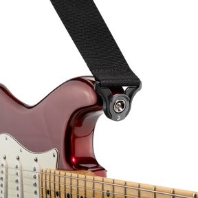 Auto Lock Locking Polypro Guitar Strap, Black