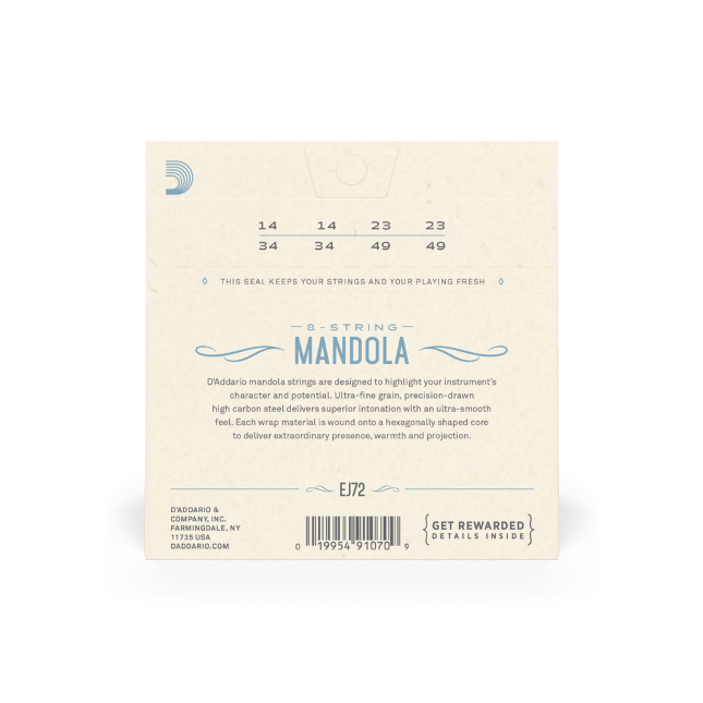 D'Addario EJ72 Phosphor Bronze Mandola Strings, Light, 14-49
