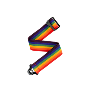 Auto Lock Locking Polypro Guitar Strap, Rainbow