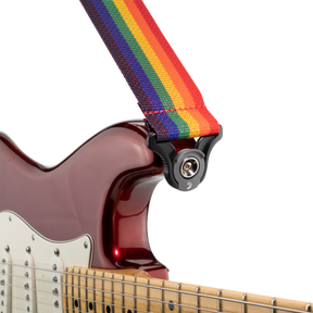 Auto Lock Locking Polypro Guitar Strap, Rainbow