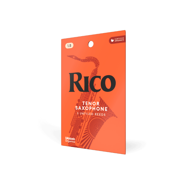 Rico By D’Addario Organic Tenor Saxophone Reeds - Strength 1.5 - 3-Packs