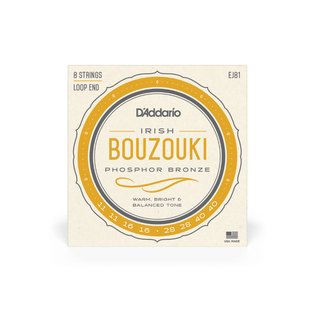 D'Addario EJ81 Irish Bouzouki - 8 String - Phosphor Bronze - 11-40