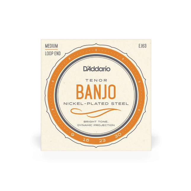 D'Addario Banjo 09-30 Medium 4-String Tenor Nickel