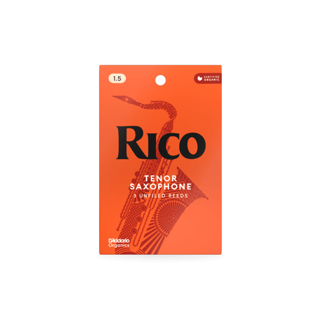Rico By D’Addario Organic Tenor Saxophone Reeds - Strength 1.5 - 3-Packs