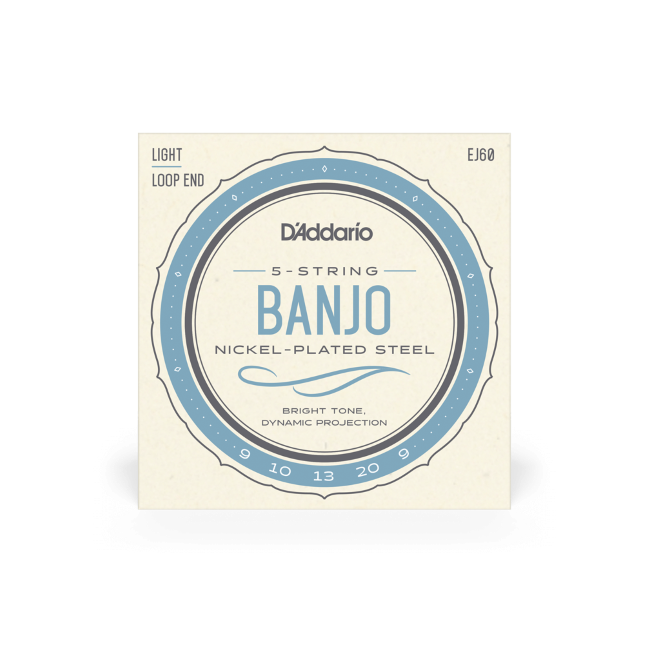 D'Addario EJ60 5-String Banjo Strings, Nickel, Light, 9-20