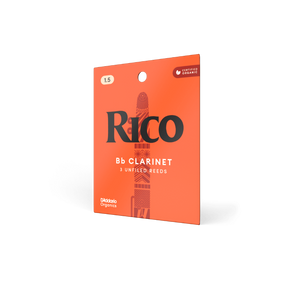 Rico Organic Bb Clarinet Reeds, Strength 3.0, Pack of 3