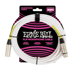 Ernie Ball 20FT XLR MICROPHONE CABLE WHITE
