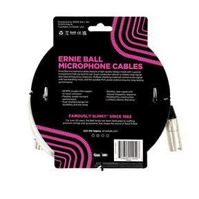 Ernie Ball 20FT XLR MICROPHONE CABLE WHITE