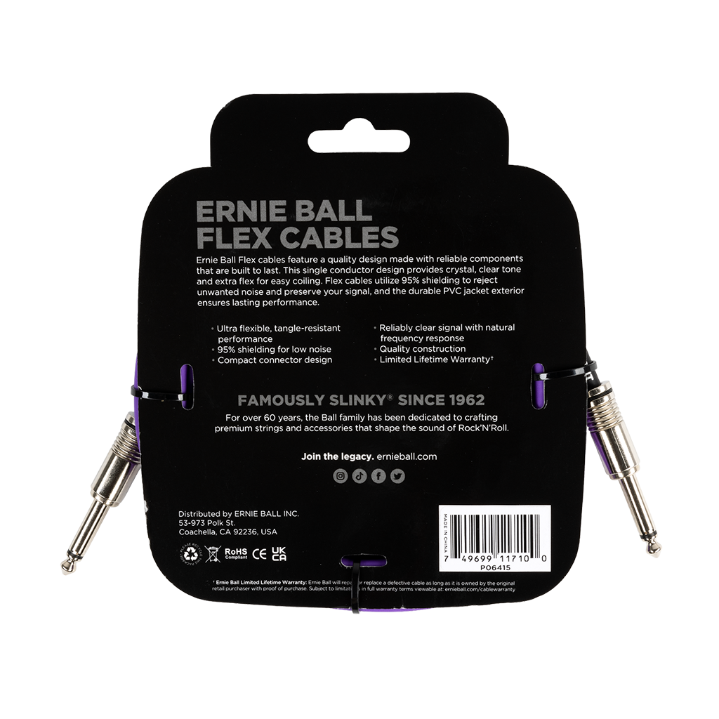 Ernie Ball Flex Instrument Cable 20ft - Blue