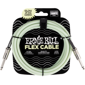 Ernie Ball Flex Instrument Cable Straight/Straight 10ft - Glow In The Dark