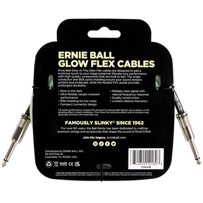 Ernie Ball Flex Instrument Cable Straight/Straight 10ft - Glow In The Dark
