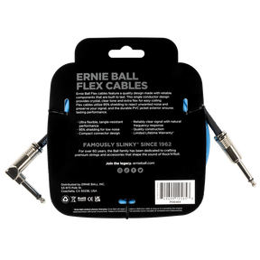 Ernie Ball Flex Instrument Cable Straight/Right Angle 10ft - Blue