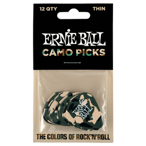 Ernie Ball Camo Picks 12 Pack - Thin .46mm