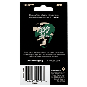 Ernie Ball Camo Picks 12 Pack - Medium .72mm