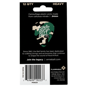 Ernie Ball Camo Picks 12 Pack - Heavy .94mm