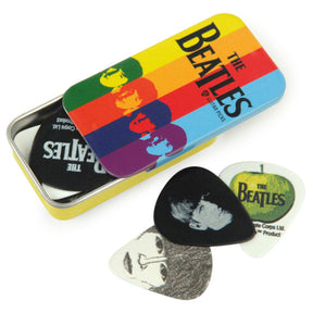 D'Addario Beatles Signature Guitar Pick Tin with 15 Plectrums - Stripes