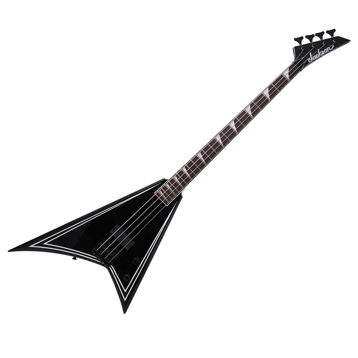 Jackson X Series RRB IV Rhoads Bass Guitar - Black with White Pinstripes