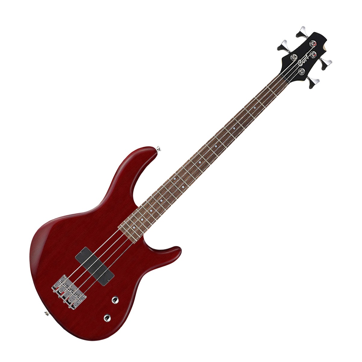 Cort Action Bass Junior Open Pore - Short Scale Bass Guitar - Black Cherry