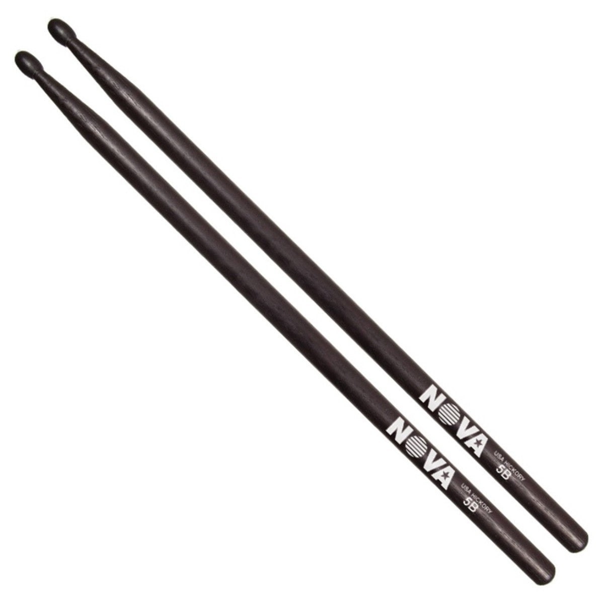 Vic Firth Nova Wood Tip American Hickory Drum Sticks - 5B - Black