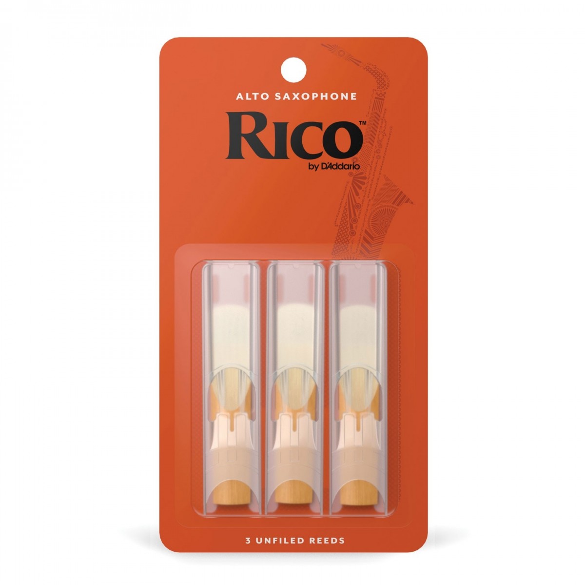 Rico Organic Alto Saxophone Reeds, Strength 2.5, Pack of 3