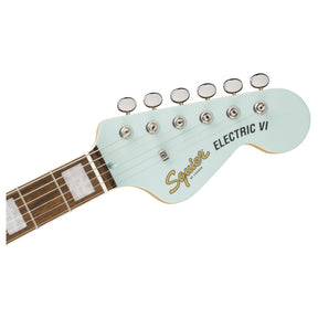 Squier Paranormal Electric VI - Matching Headstock - Daphne Blue