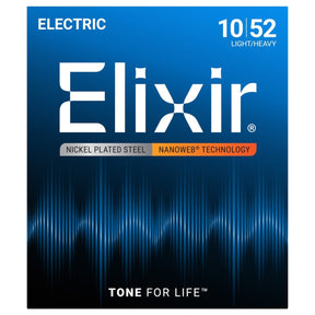 Elixir 12077 Nanoweb Coated Electric Guitar Strings - Light / Heavy - 10-52