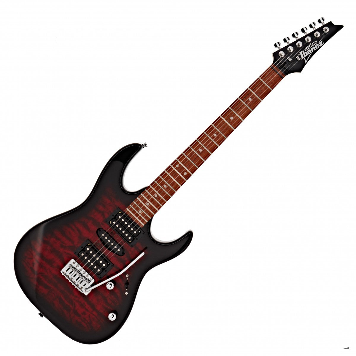 Ibanez GRX70QATRB Electric Guitar - Transparent Red Burst