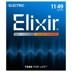 Elixir 12102 Nanoweb Coated Electric Guitar Strings - Medium - 11-49