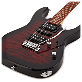 Ibanez GRX70QATRB Electric Guitar - Transparent Red Burst