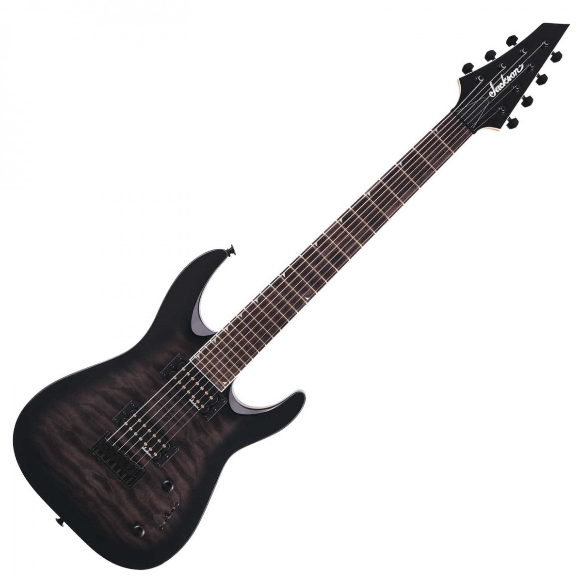 Jackson JS Series Dinky Arch Top JS22Q-7 - Amaranth Fingerboard - Transparent Black Burst