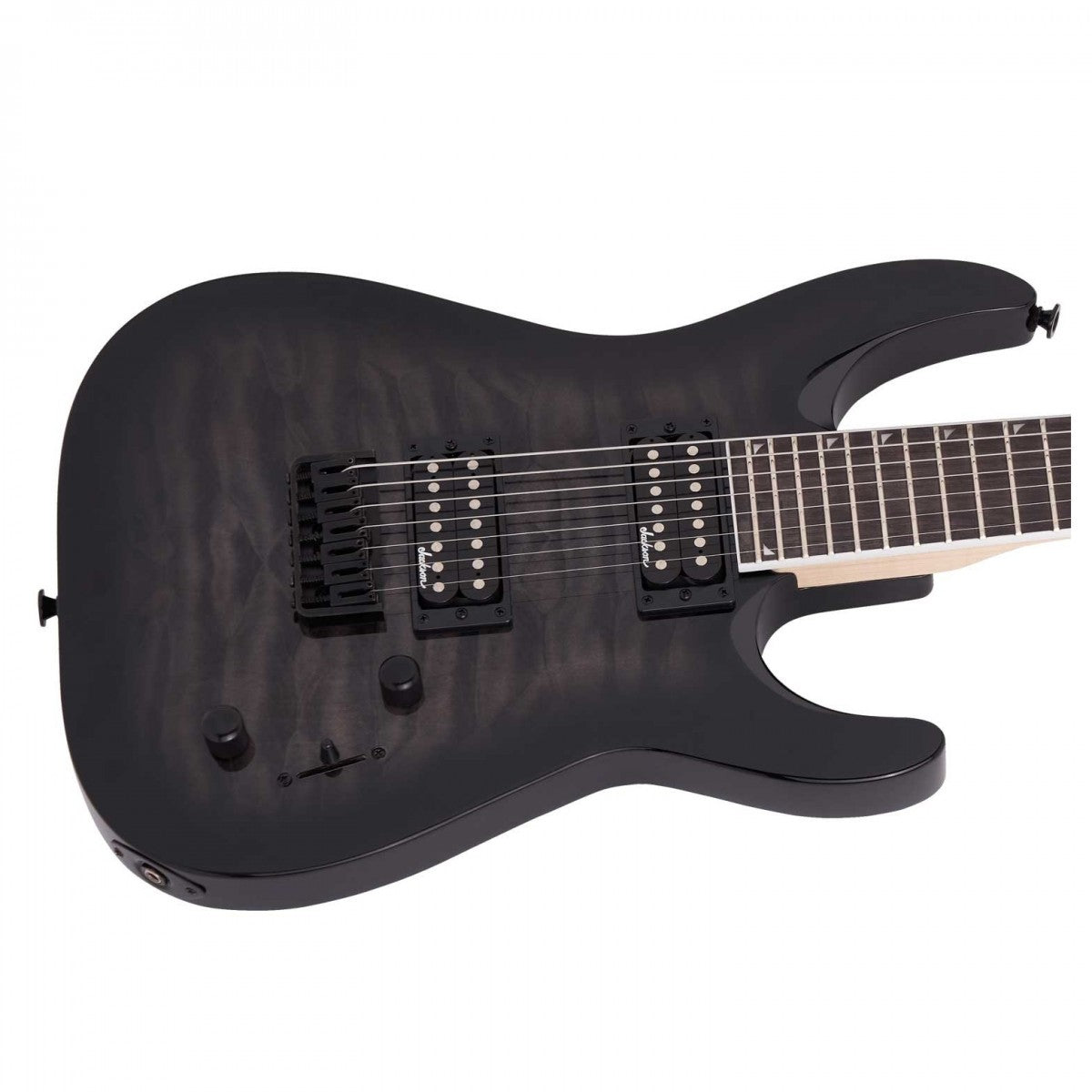 Jackson JS Series Dinky Arch Top JS22Q-7 - Amaranth Fingerboard - Transparent Black Burst