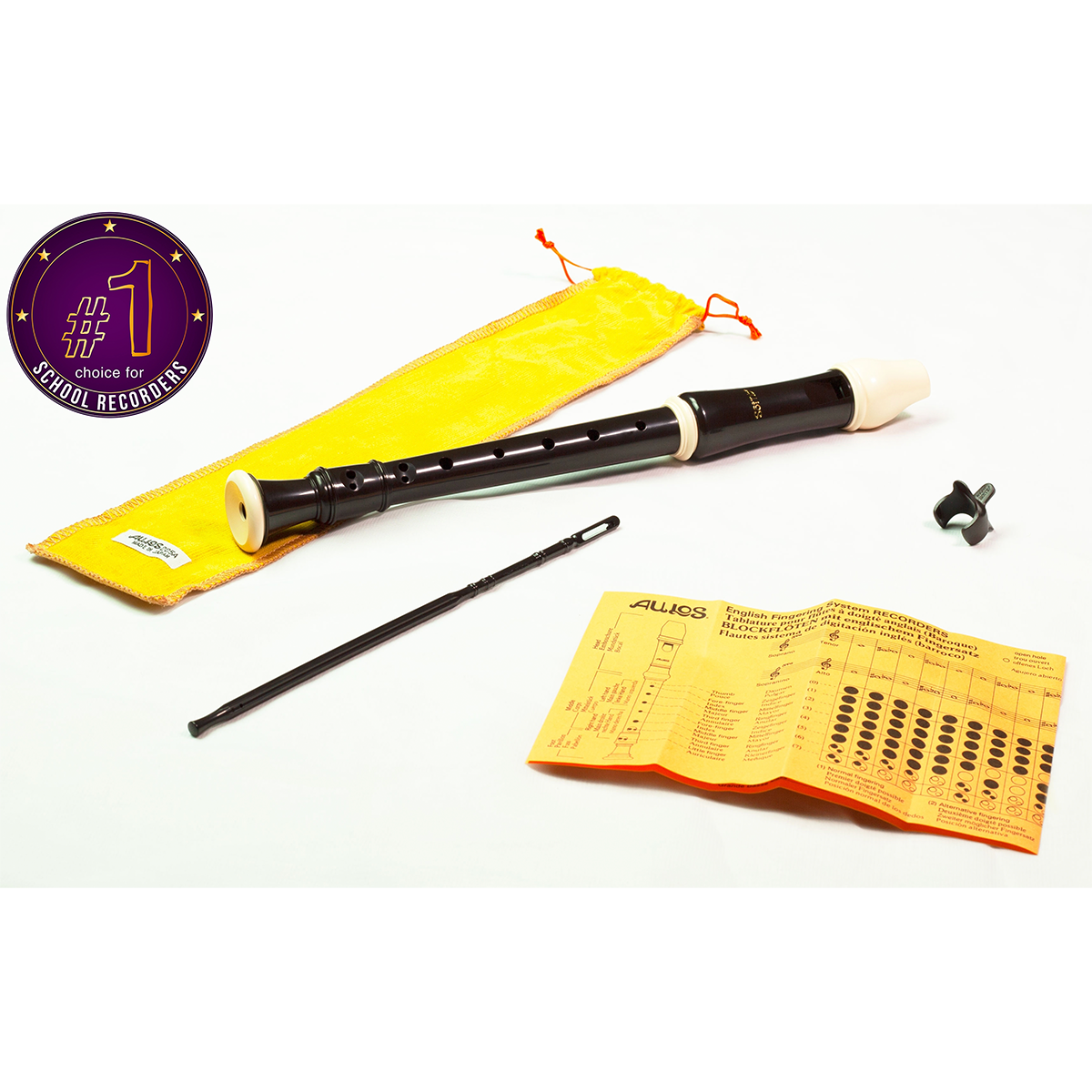 Aulos Descant Recorder 303BD Elite - School Recorder - Dark Brown